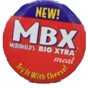 McDonald's 1997 MBX Big Xtra Meal Crew Member 2.25" Button Vintage Pinback